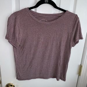 Aeropostale Prince & Fox Striped Maroon Tee